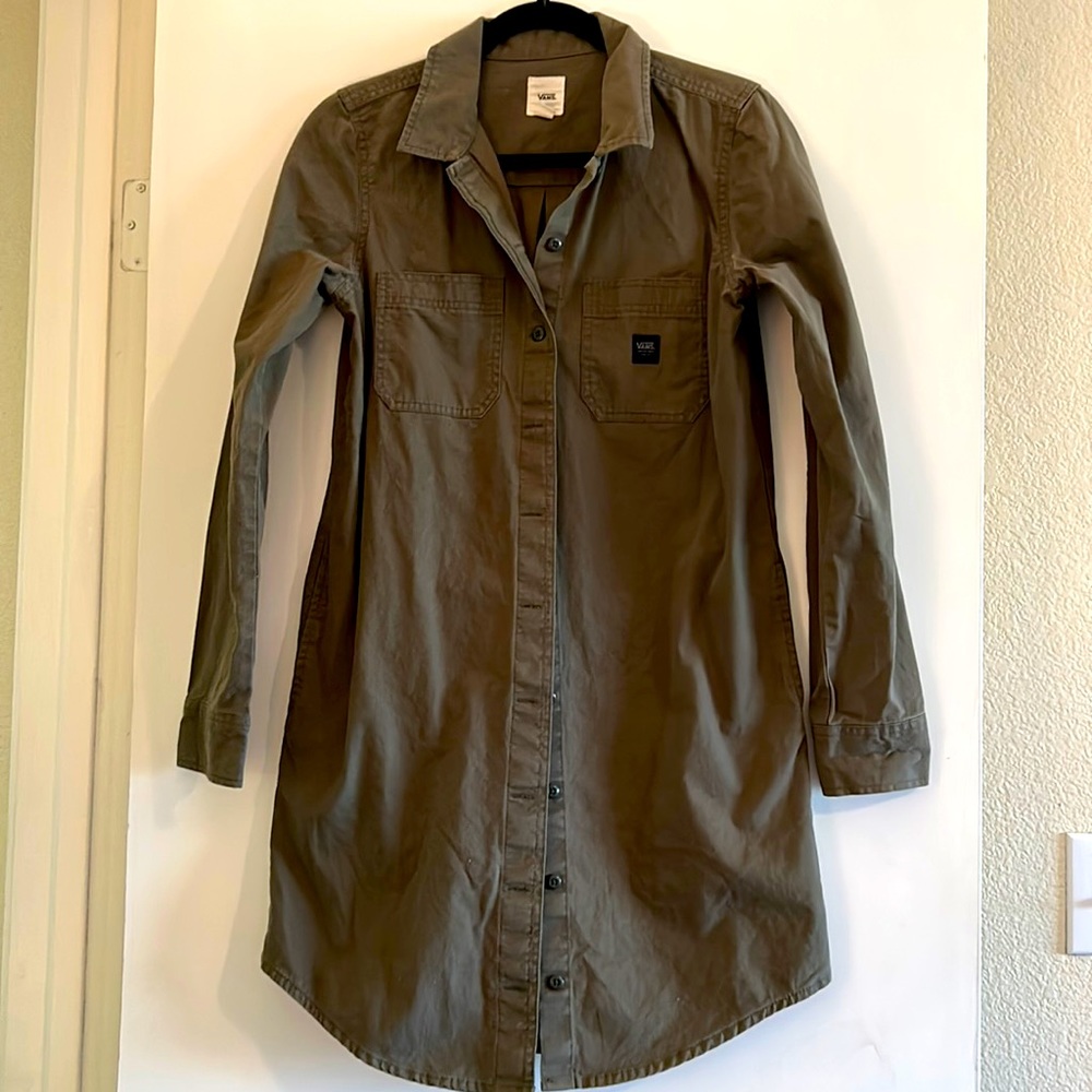 Van’s button-down Shirt Dress…army green, size small.